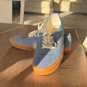 Blue Canvas Sneakers with Gum Sole